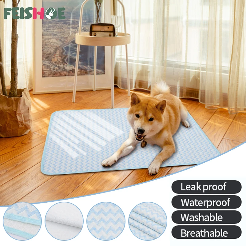 Washable Dog Toilet Mat Waterproof Diaper Pee Mat for Dogs Reuseable Water Absorption Pet Training Urine Pad Incontinence Pads