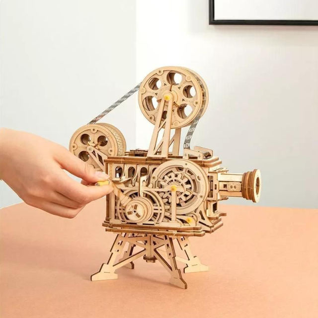 DIY 3D Wooden Film Projector Model Kit