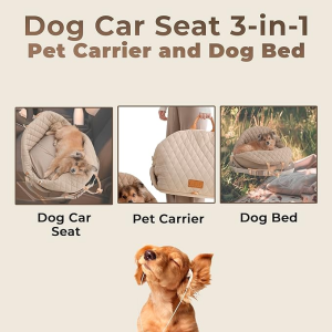 Premium 3-in-1 Dog Carrier, Car Seat & Travel Bed for Small to Medium Pets Ultimate Luxury & Comfort