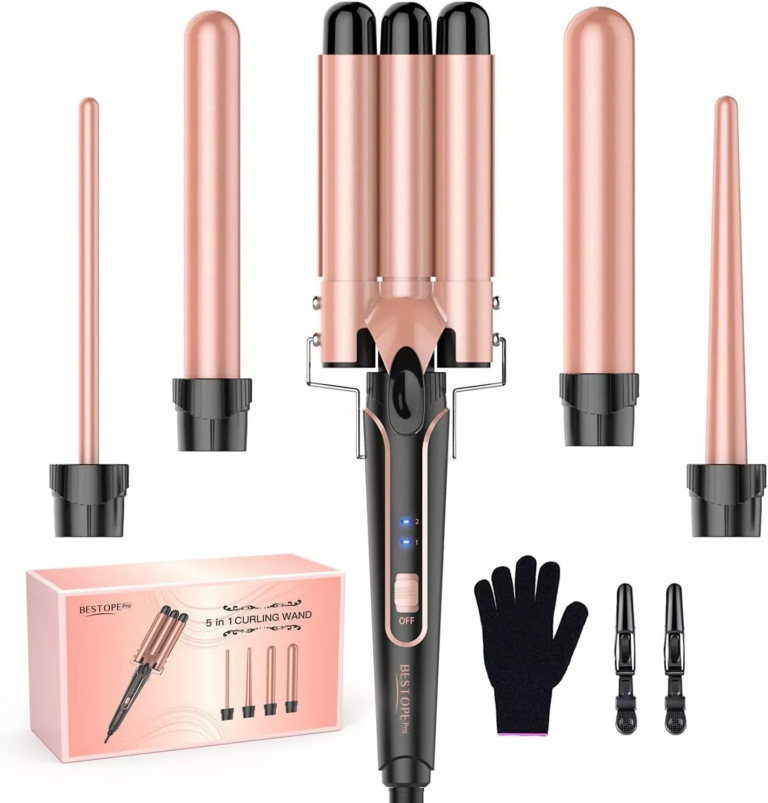 The Ultimate 5-in-1 Multi-Function Curling Wand with 3-Barrel Crimper